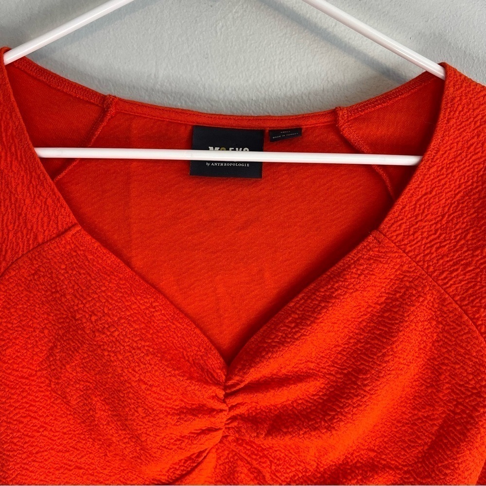 Maeve Anthropology Womens Sweetheart Blouse Orange Sz S Contemporary Cottagecore - Picture 4 of 9